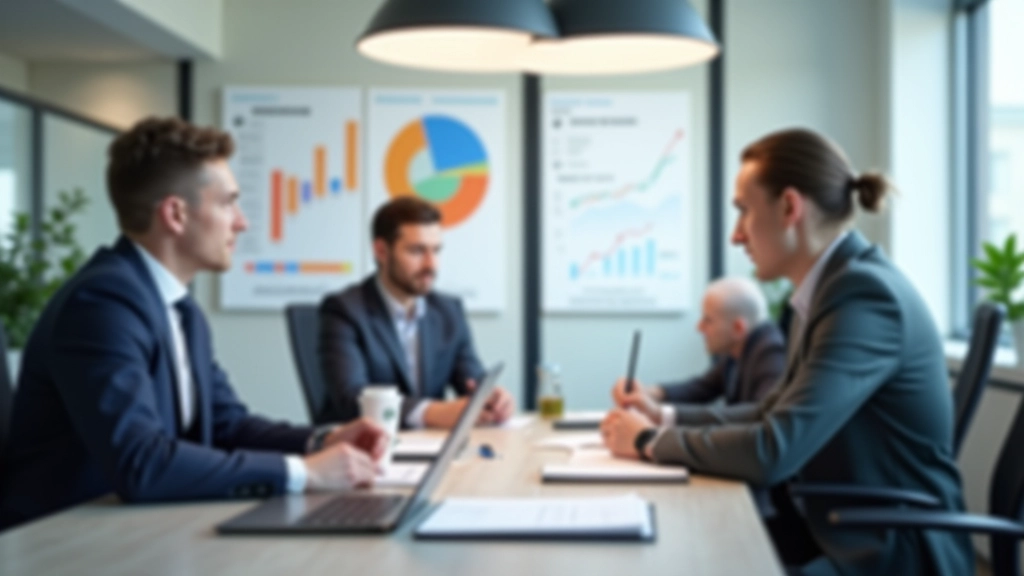 Skupina lidí v pracovní diskuzi v místnosti s mapami a grafy na stěně