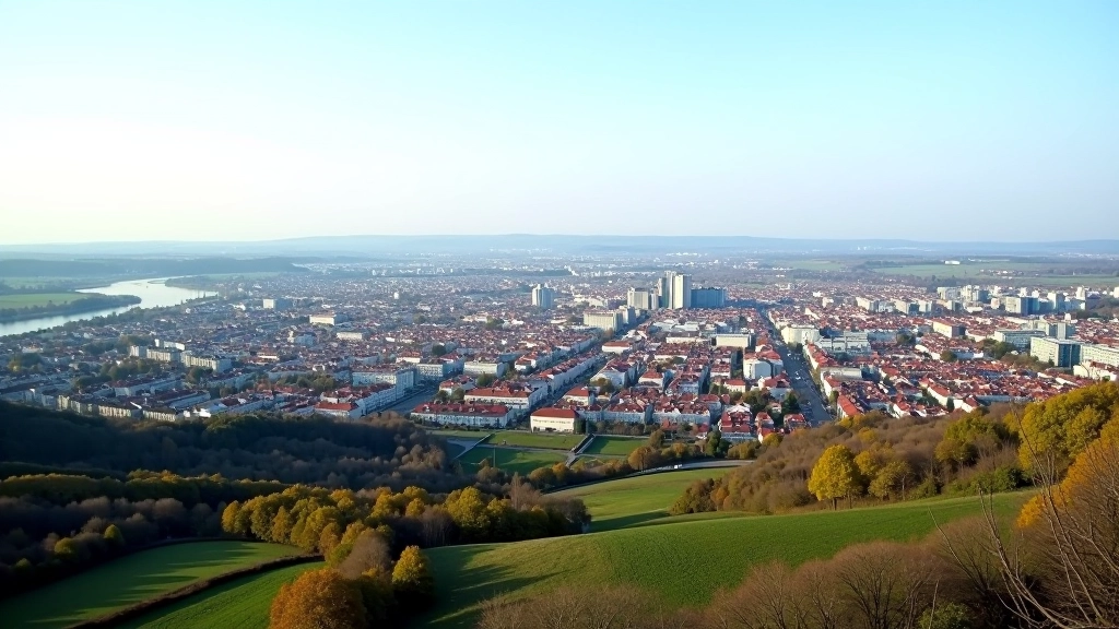 Krajina České republiky s různými regiony, panoramický pohled na město a venkov, geografické rozdíly